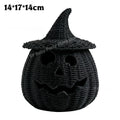 Decorações de Halloween, Lanterna de Abóbora de Vime Feita à Mão, Caixa de Armazenamento em Forma de Chapéu de Bruxa, Estátua Decorativa para Casa, Ornamentos de Natal