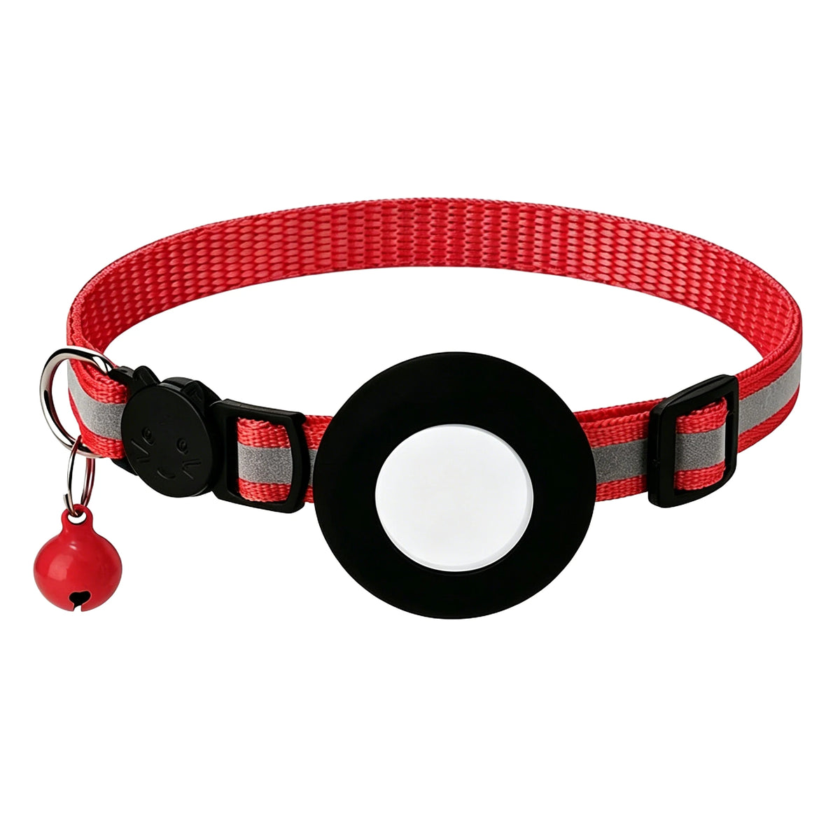 Coleira para Gato Airtag, Fivela de Segurança Refletiva com Sino, Coleira GPS Ajustável Anti-Perda para Gatinhos e Filhotes