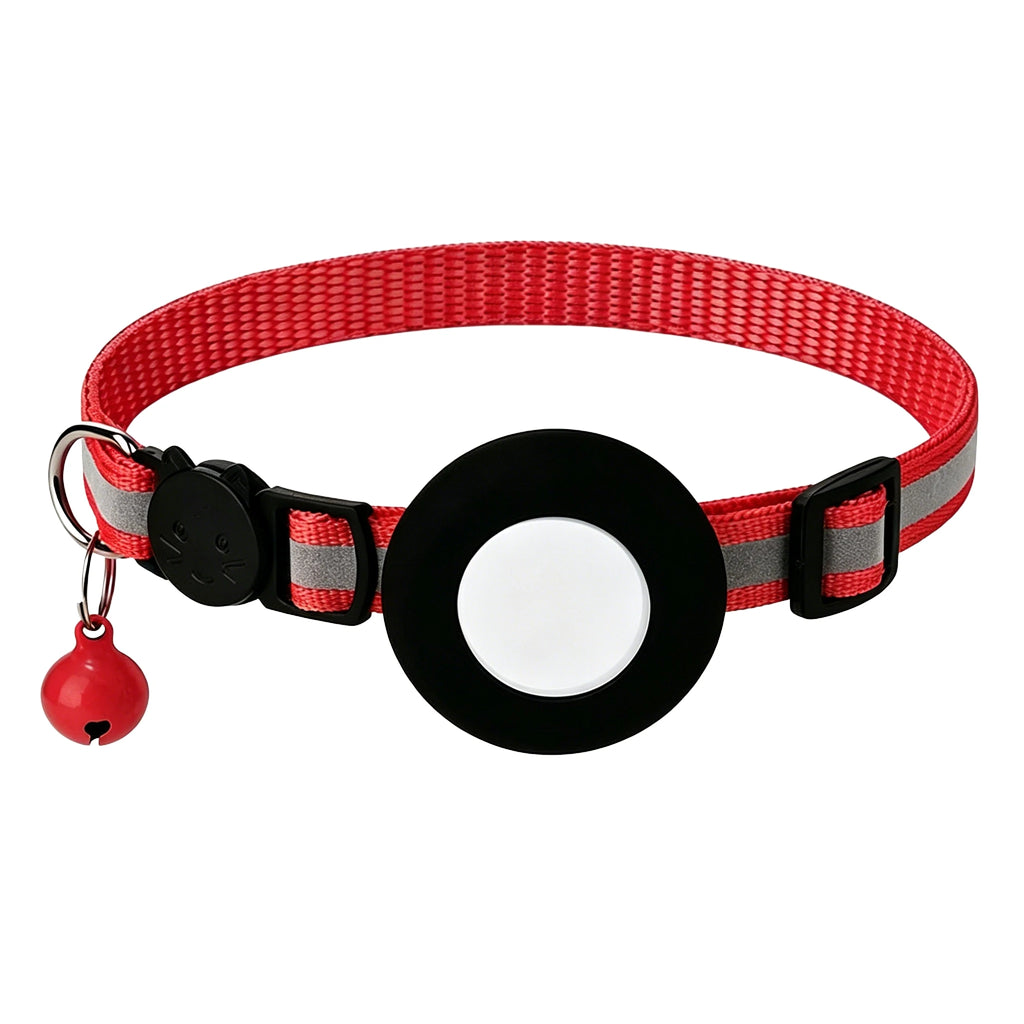 Coleira para Gato Airtag, Fivela de Segurança Refletiva com Sino, Coleira GPS Ajustável Anti-Perda para Gatinhos e Filhotes