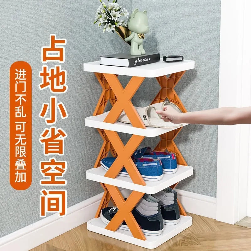 Sapateira Simples e Estreita de Várias Camadas para Entrada de Casa, Armazenamento Interno, Armário de Sapatos para Dormitório