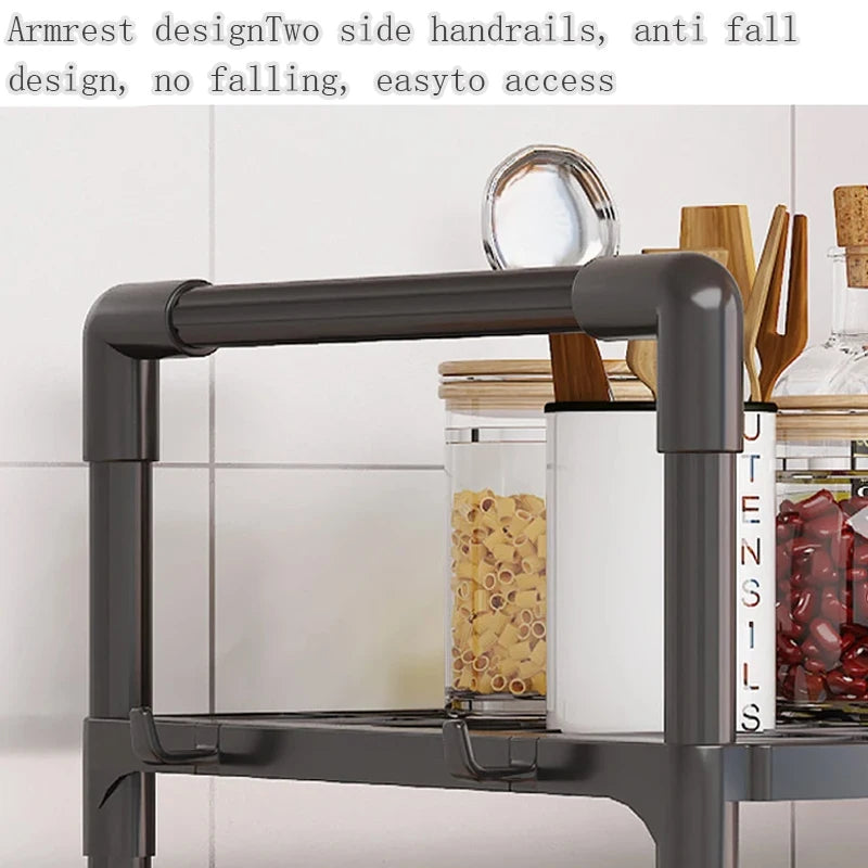 Prateleira para guardar o micro-ondas na bancada da cozinha, prateleira de vários níveis para guardar temperos, utilizada para guardar utensílios de cozinha na bancada.