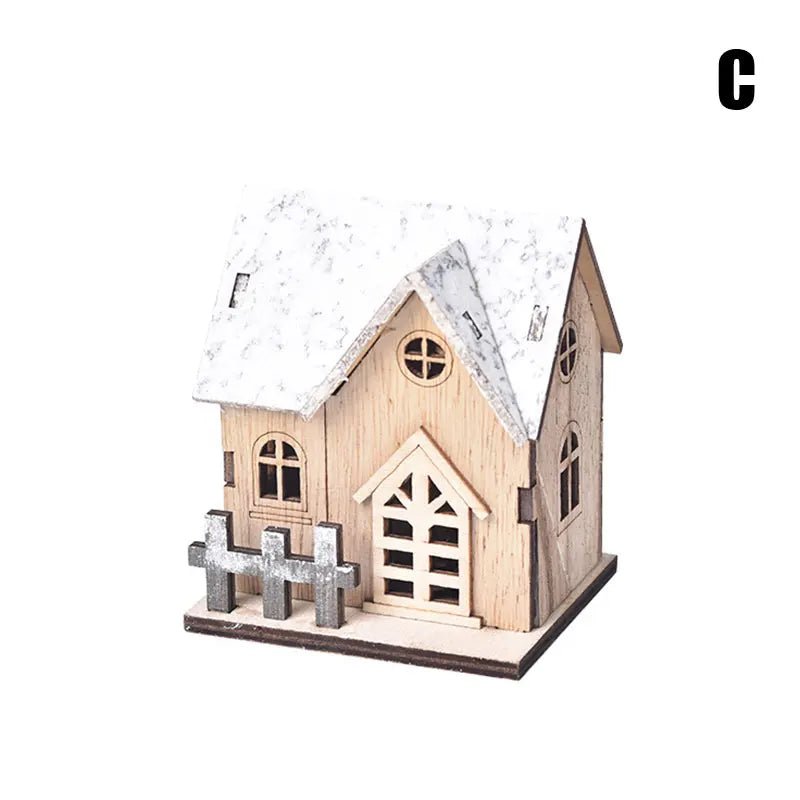 Natal LED luz casa de madeira luminosa decorações de Natal presente infantil - Kasa & Pet