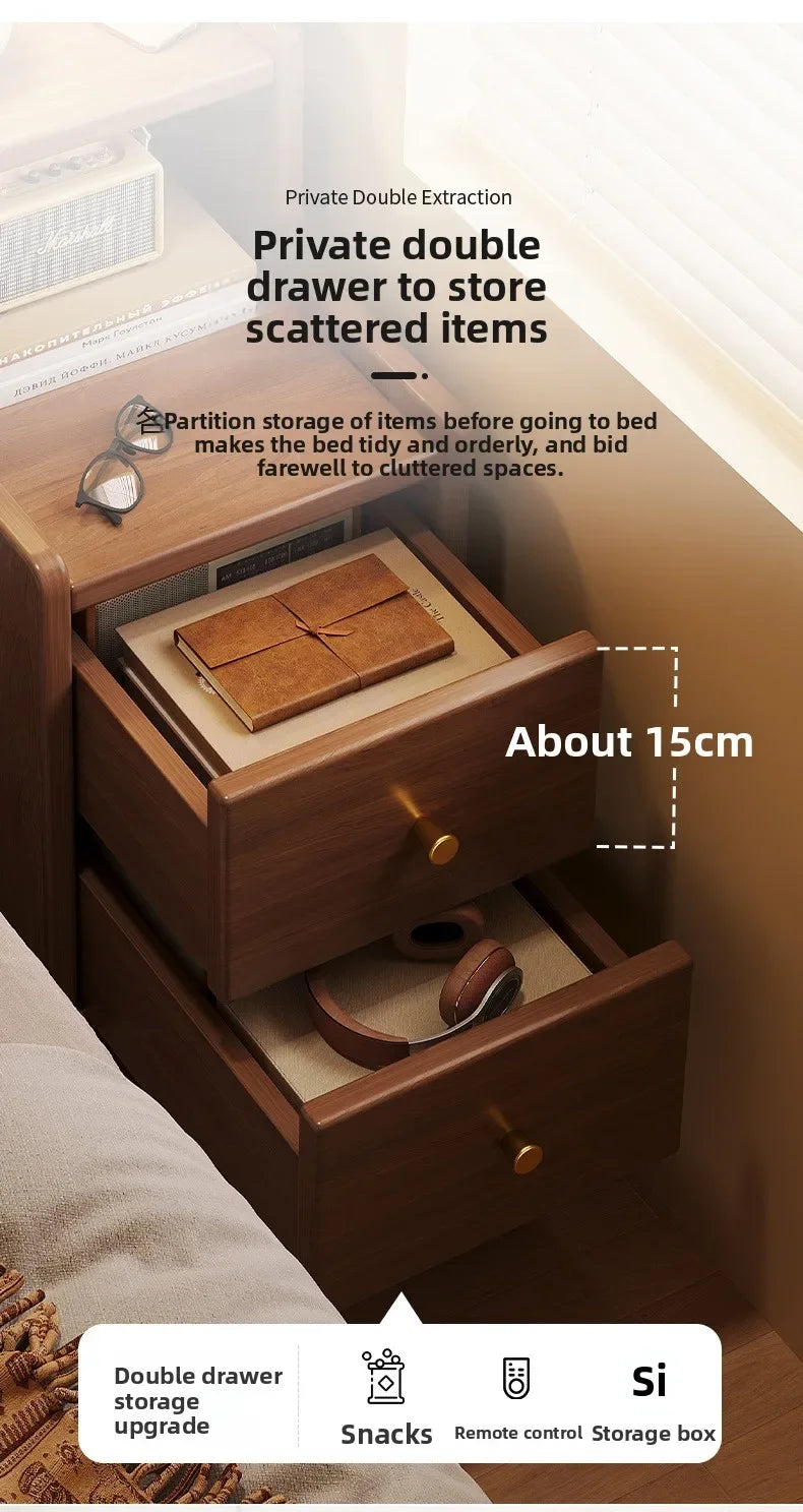 Mesa de Cabeceira Multifuncional para Casa, Armário Estreito de Armazenamento para Quarto Pequeno, Armário de Cabeceira