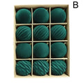Conjunto de 12 Bolas de Natal de Veludo Flocado de 6CM, Bolas para Pendurar na Árvore de Natal, Acessórios de Decoração para Casa, Ano Novo 2026