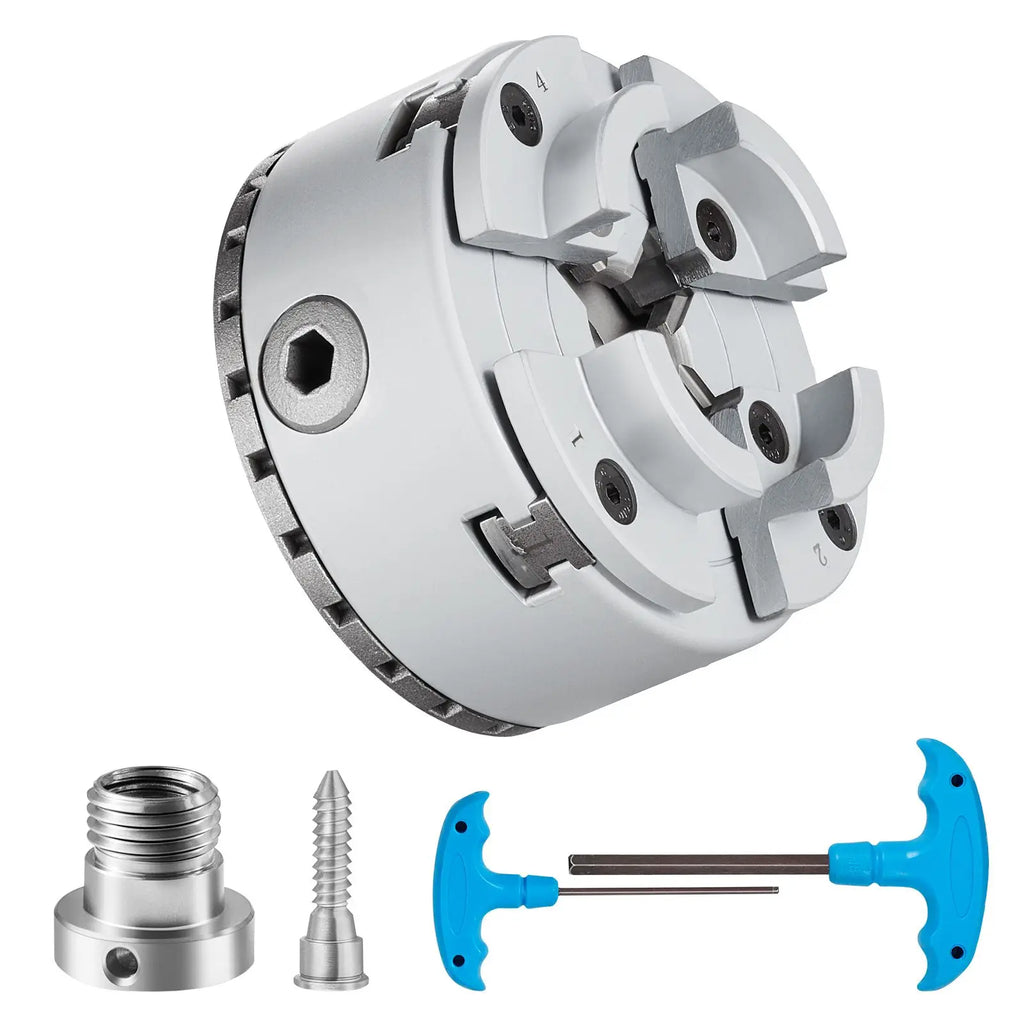 KP96 4 Jaw 3.75\" Diameter Pneumatic Metal Lathe Chuck Self-centering Tool for Precision Turning Machine Accessories