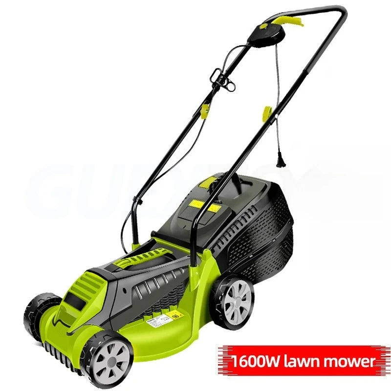 Cortador de grama elétrico poderoso de 1600W, máquina de capina, máquina de capina doméstica elétrica de pressão manual, ferramenta de corte de grama para cortador de grama