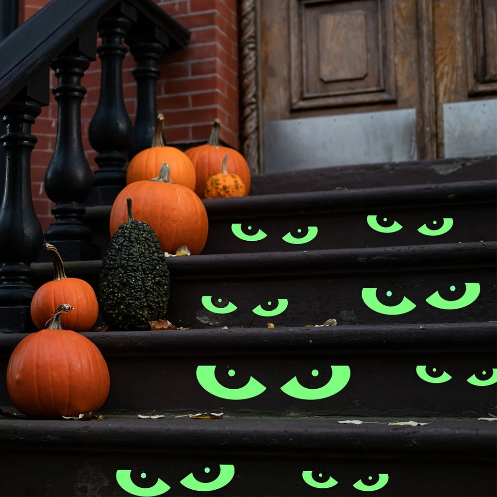 Halloween luminoso adesivos de parede brilho escuro decoração do dia das bruxas criativo esculpido fluorescente festival horror decoração para casa
