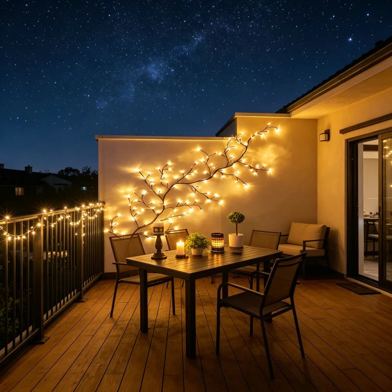 Luzes LED Flexíveis em Formato de Galho de Salgueiro com 96 LEDs, Lâmpada de Árvore de Bétula, 8 Modos de Iluminação para Decoração de Natal e Ação de Graças, Luz de Ambiente