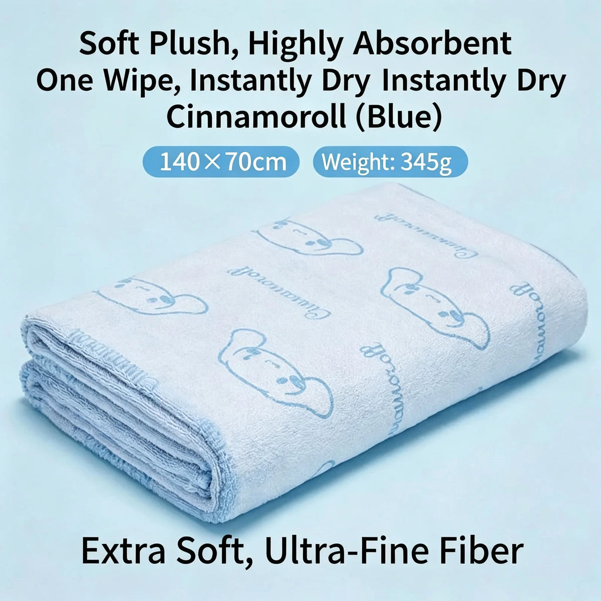 Toalha de banho de microfibra com estampa de desenho animado, supermacia, de alta capacidade de absorção, de secagem rápida e com tratamento antibacteriano 7A.