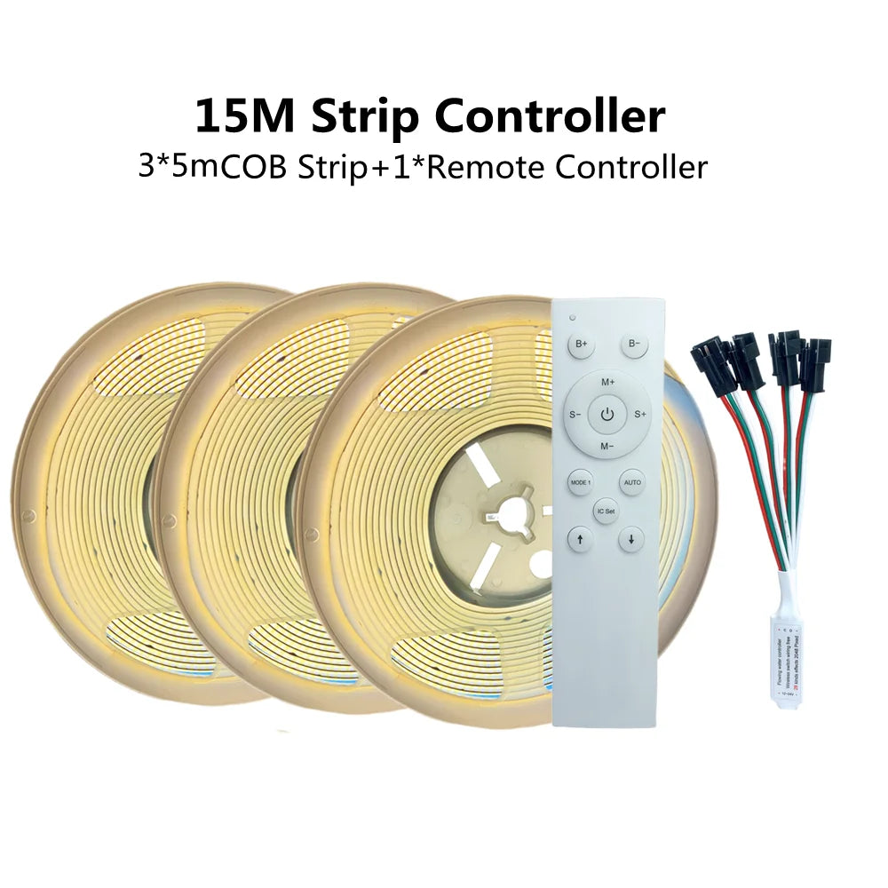 Cob ic cavalo corrida led luz de tira dc24v ws2811 água corrente fluindo fita lâmpada controle sem fio 5m 10m 20m iluminação linear cob