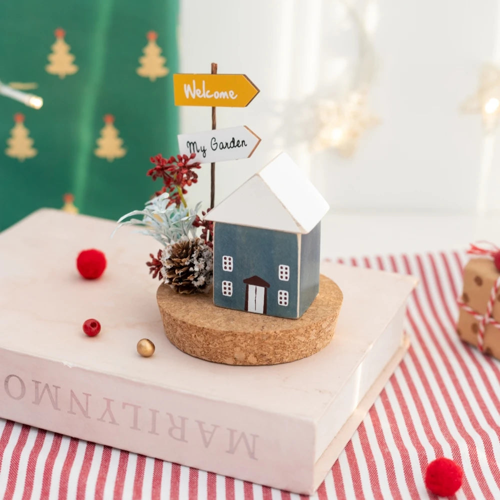 Casas e Acessórios Colecionáveis de Natal: Enfeites de Figuras, Cenas de Mesa de Casa de Madeira de Inverno, Decoração de Mesa para Feriados e Casa