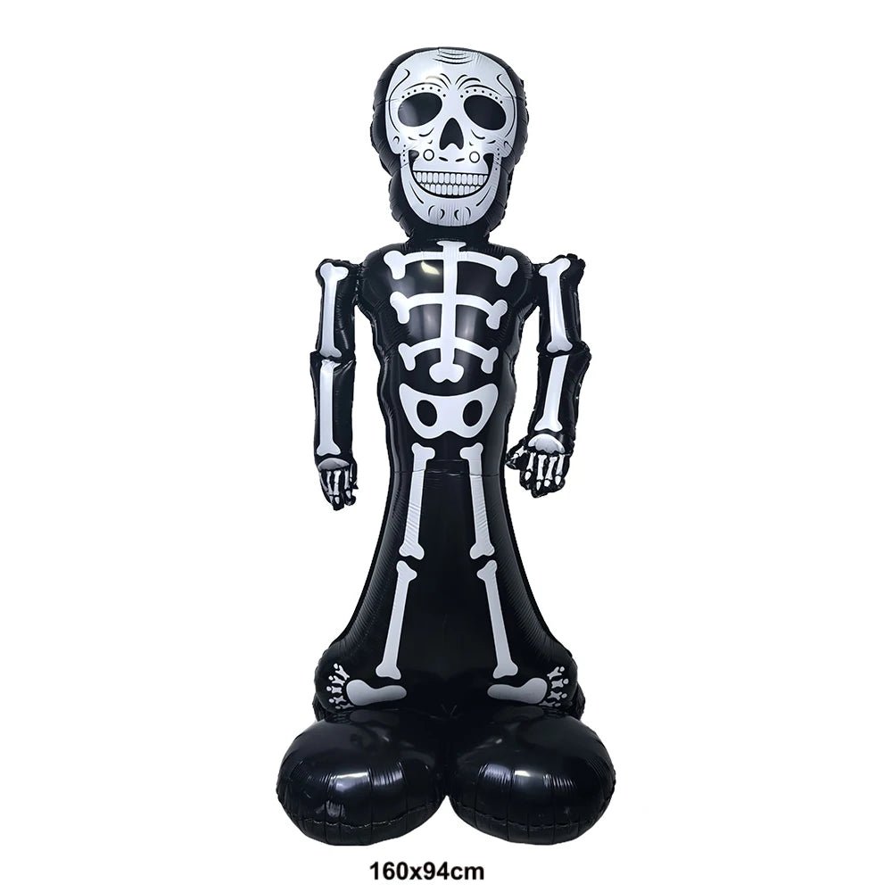 Balão Inflável de Folha de Alumínio para Decoração de Festa de Halloween: Fantasma, Abóbora, Crânio, Casa Assombrada, Lápide e Esqueleto - Kasa & Pet