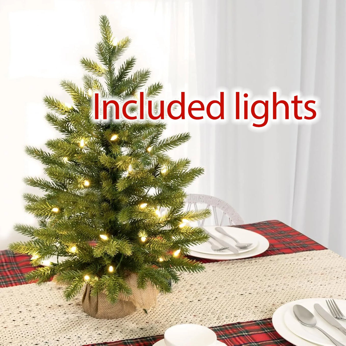 Decoração de árvore de natal 2025 decoração de casa decoração de ano novo pinho de natal embutido led mesa artificial pequena árvore de natal