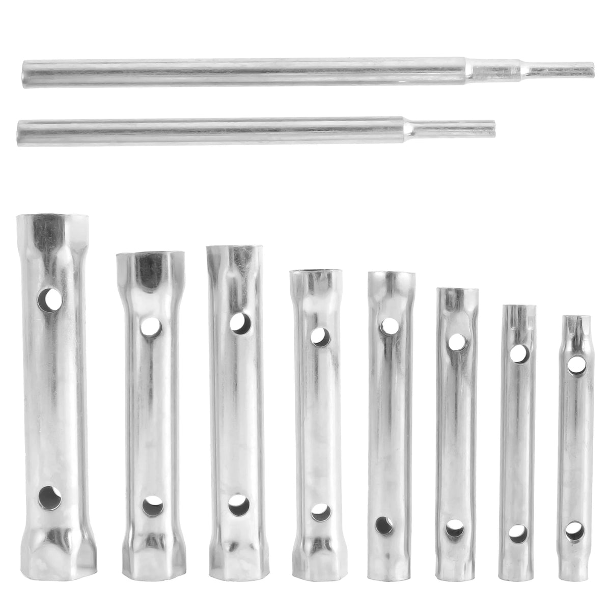 Conjunto de chave de soquete para válvula de chuveiro, 9/10 peças, aço carbono, encanador, chave tubular de ponta dupla para remoção de velas de ignição