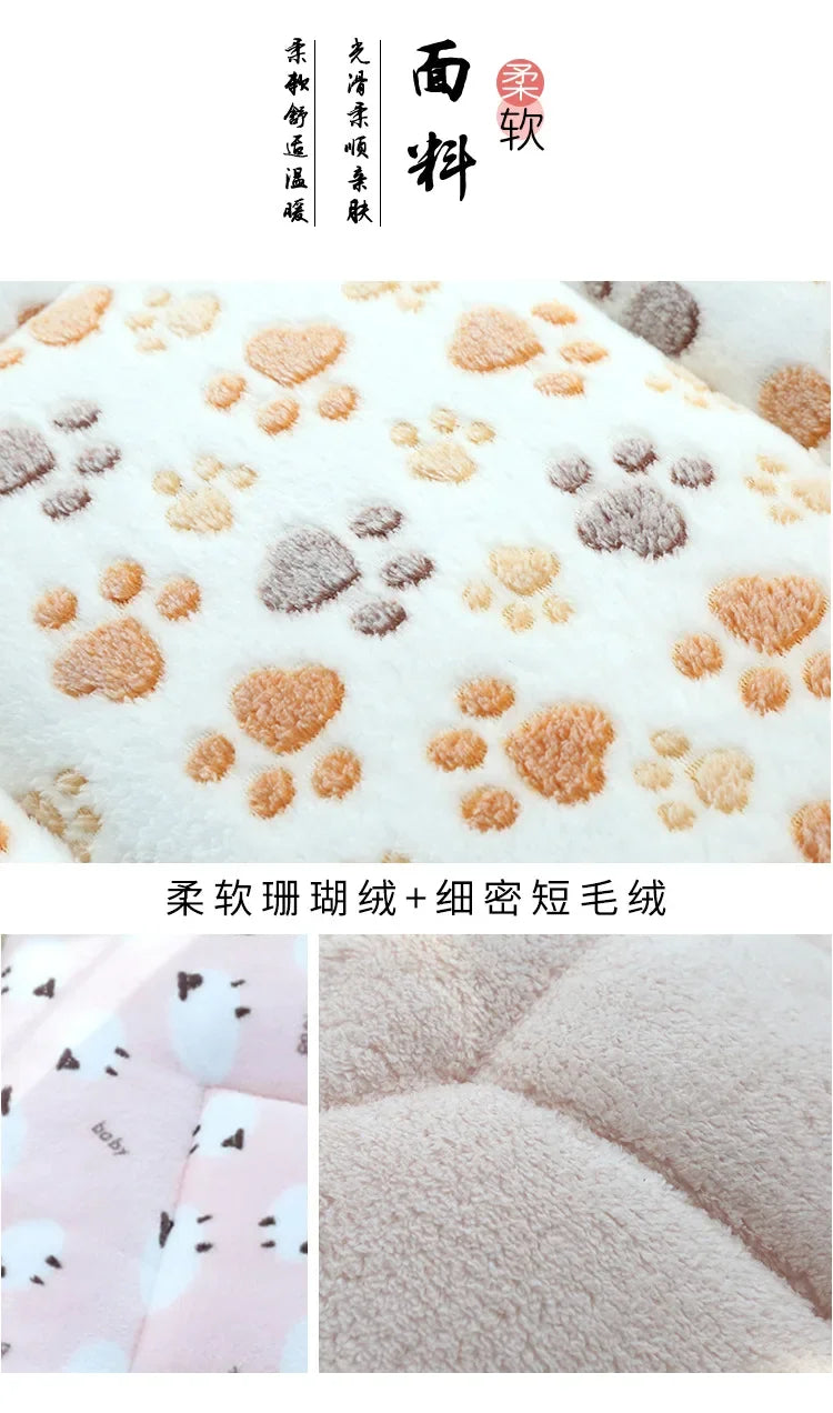Tapete Dupla Face para Pets, Cama de Pelúcia Curta para Gatos e Cães Pequenos, Almofada Fofa para Animais de Estimação, Manta Quente para Gatinhos, Sofá-Cama para Gatos