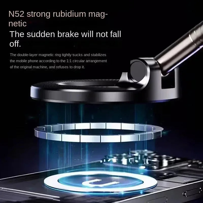 Magnetic Phone Stand Vacuum Adsorption High Stickiness Anti-Shake Holder for Car Dashboard, Windshield, Desktop, Office, GPS Navigation Drive