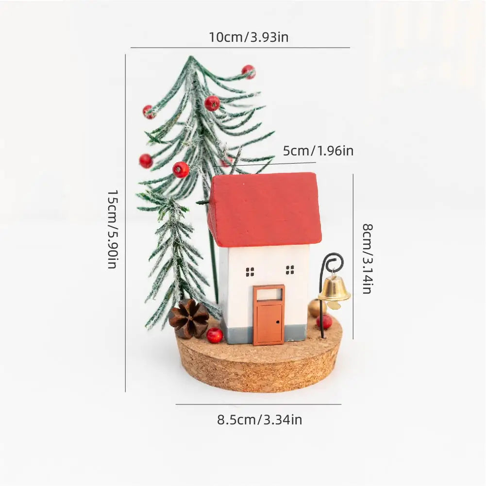 Casas e Acessórios Colecionáveis de Natal: Enfeites de Figuras, Cenas de Mesa de Casa de Madeira de Inverno, Decoração de Mesa para Feriados e Casa