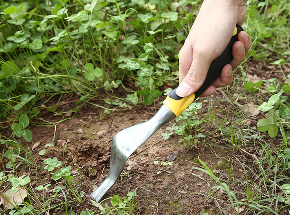Ferramentas de Jardinagem: Pá de Mão, Ancinho, Cultivador e Sachador com Cabo Ergonômico para Jardim, Gramado, Terras Agrícolas, Transplante e Bonsai