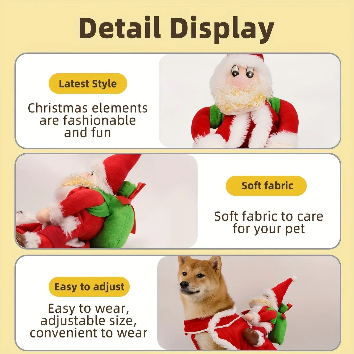 Nova Capa de Natal para Pets: Fantasia Engraçada de Papai Noel Montado para Cães e Gatos