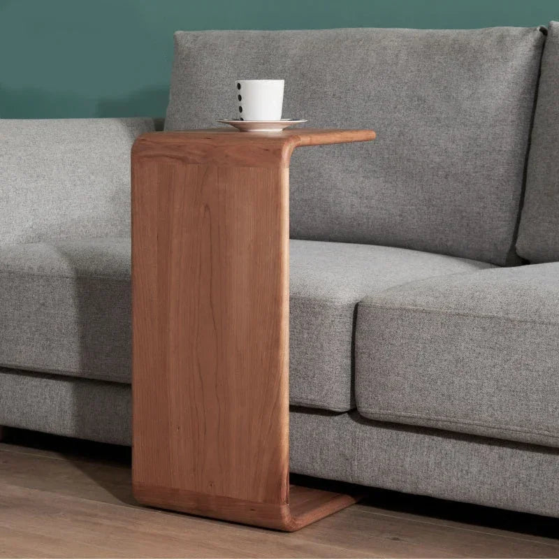 Mesa de canto de nogueira preta, mesa de centro nórdica de madeira sólida, mesa lateral japonesa simples, moderna, sala de estar, móveis