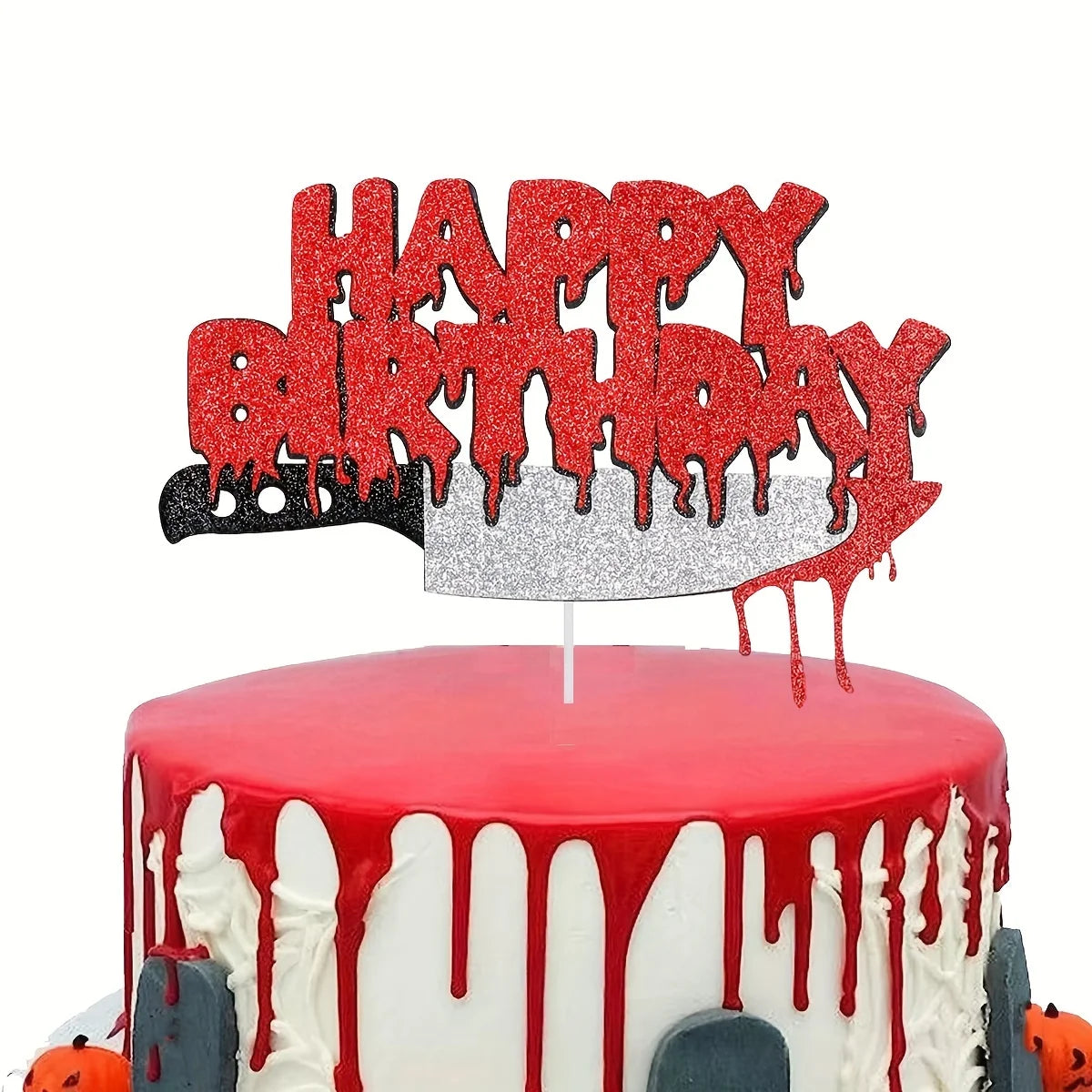 1 unidade de decoração assustadora para bolo de Halloween – um toque original para uma sobremesa doce e horripilante.
