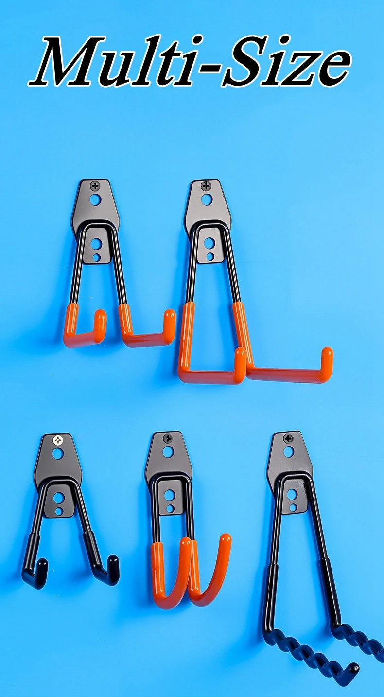 Ganchos utilitários de armazenamento de garagem, organizador de ferramentas de jardim de garagem, ganchos de montagem na parede utilitários pendurados, organizador de armazenamento de ferramentas resistentes