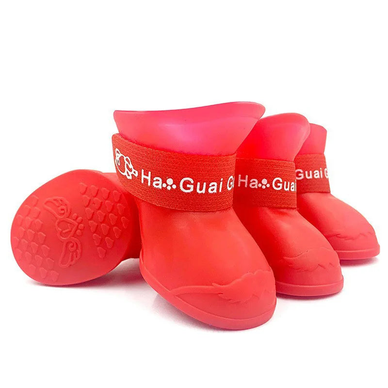 Sapatos de chuva de silicone para animais de estimação, antiderrapantes, à prova d'água, sapatos para cães com sola macia, calçados para cães pequenos, gatos e teddy. Kasa & Pet