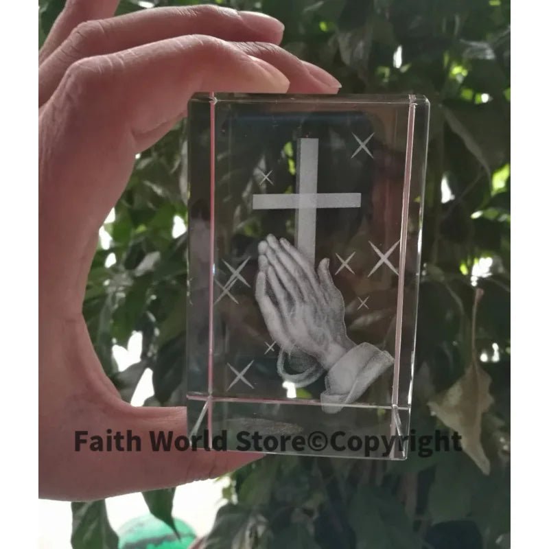 Santo Jesus Estátua de Oração Religiosa, Talismã de Segurança Doméstica, 3D Estátua de Cristal, Religiosa Virgem Orar, Presente religioso, Jesus Cristo