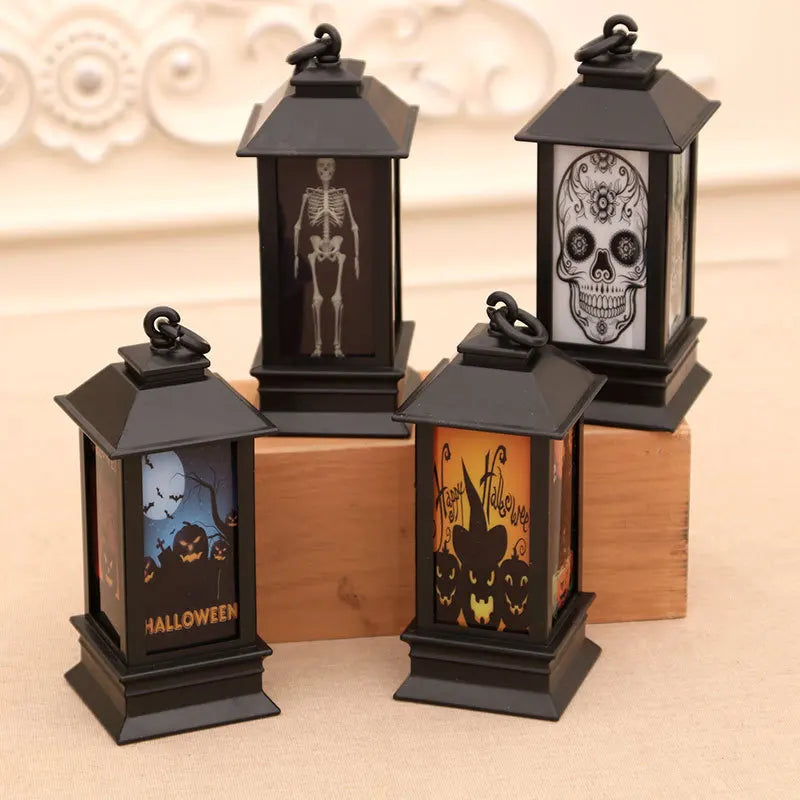 Halloween portátil lanternas led bruxa castelo fantasma abóbora decoração para festas eventos farol-inspirado atmosfera presente perfeito