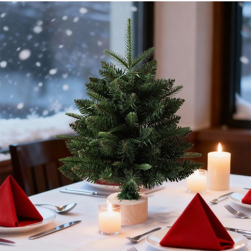 Árvore de Natal Artificial Mini de 45/60cm, Suprimentos de Decoração com Folhas e Galhos Densos, Árvore de Natal para Mesa, Presente