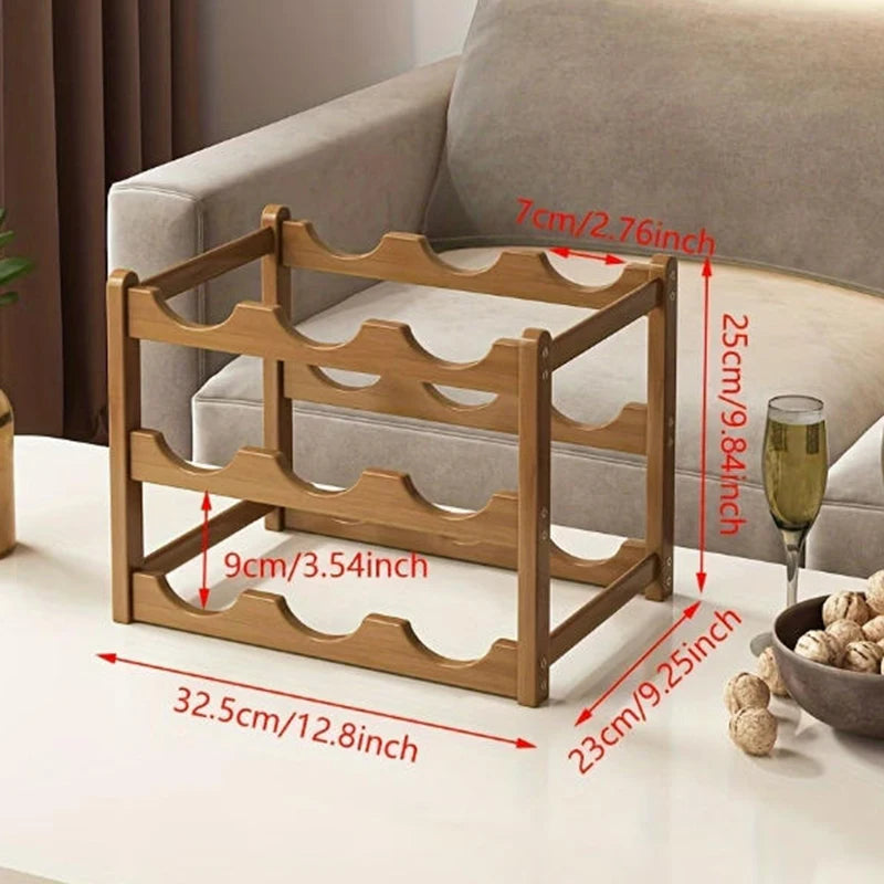 Suporte para Vinho Vermelho Decorativo para Casa, Expositor de Vinho em Grade, Suporte Criativo para Garrafas de Vinho para Mesa, Armário de Vinho Simples, Armazenamento Montável