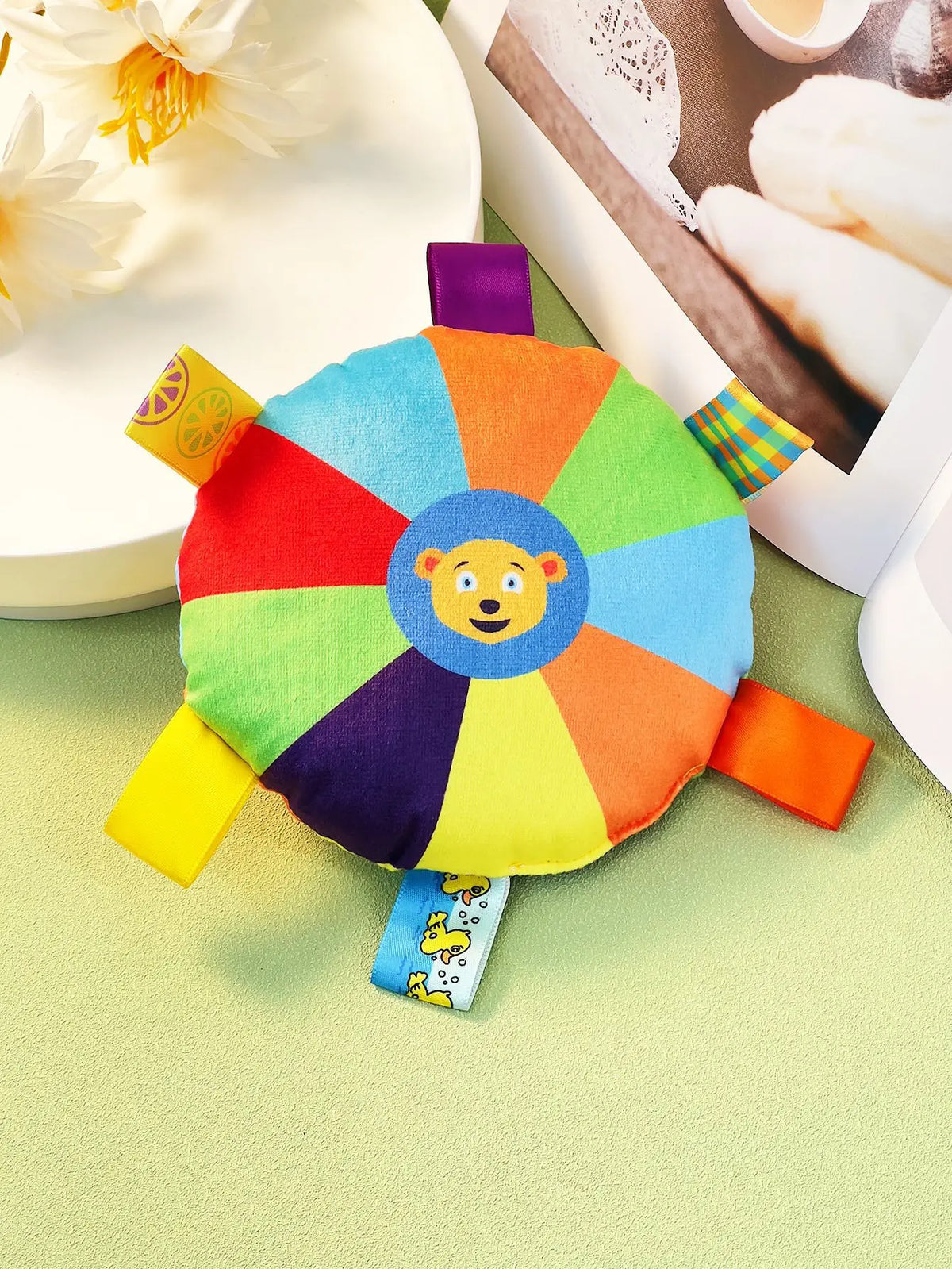 Brinquedos coloridos e sonoros em forma de disco voador, feitos de pelúcia, resistentes a mordidas, ideais para cães e gatos, para brincar, treinar e estimular a dentição.