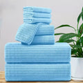 Conjunto de Toalhas de Banho com 8 Peças - 4 Toalhas Faciais + 2 Toalhas de Mão + 2 Toalhas de Banho - Toalhas Absorventes de Secagem Rápida e Macias para o Banheiro