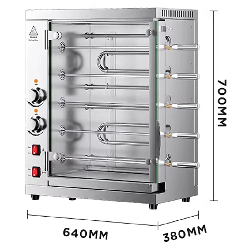 Churrasqueira Comercial com 3/5/7/9 Grelhas, Forno Rotativo, Churrasqueira Brasileira, Forno Elétrico de Convecção (Personalizável)