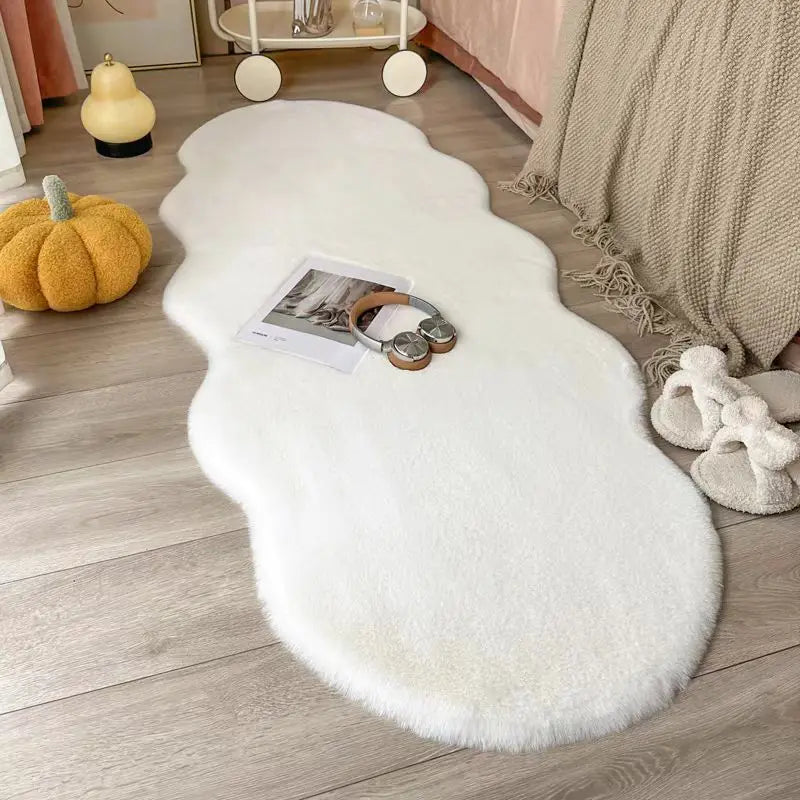 Novo Tapete Estilo Creme para Sala de Estar e Quarto, Tapete de Pelúcia Espesso e Densificado, Manta para Janela Saliente, Sofá, Cama e Cabeceira
