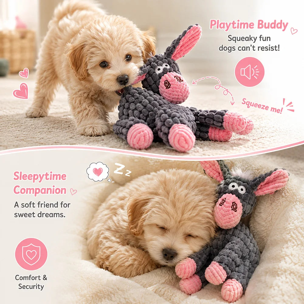 Brinquedo de Pelúcia para Animais de Estimação com Apito, Brinquedo de Quebra-Cabeça para Gatos e Cães, Companheiro Macio e Durável, Brinquedo de Mastigar para Limpeza dos Dentes, Design Resistente à Mastigação, Arti