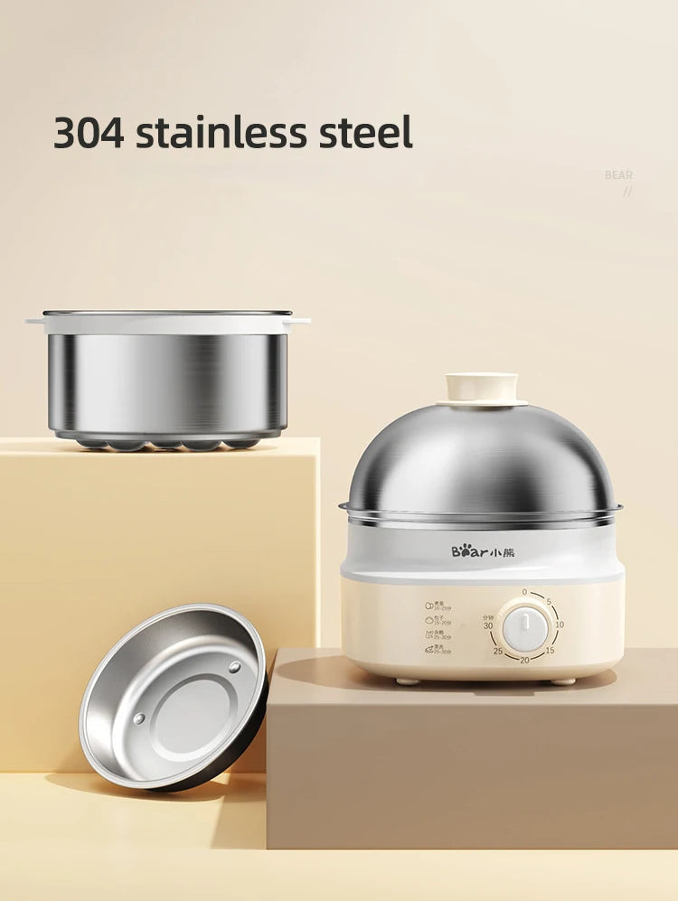 Caldeira elétrica automática de ovos, máquina de café da manhã, vaporizador multicooker, fogões de ovos, waffle doméstico, fogão a vapor com temporizador, 360W