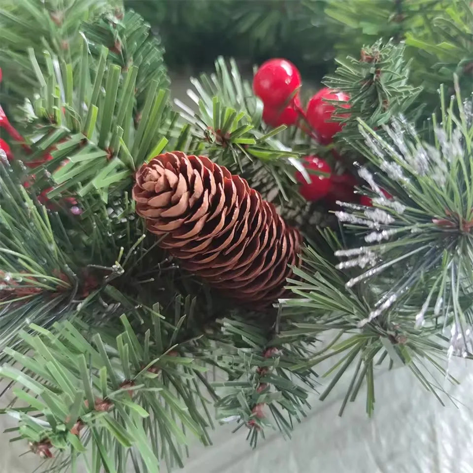 20-60cm led guirlanda de pinha de natal com bagas vermelhas artificial guirlanda de natal festa de ano novo decoração diy adicionar vibração de natal