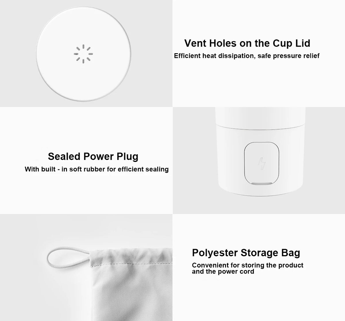 Chaleira Elétrica Inteligente Xiaomi Mijia 350ml, Copo Térmico Portátil com Fervura Rápida e Controle de Temperatura Isolado para Viagens