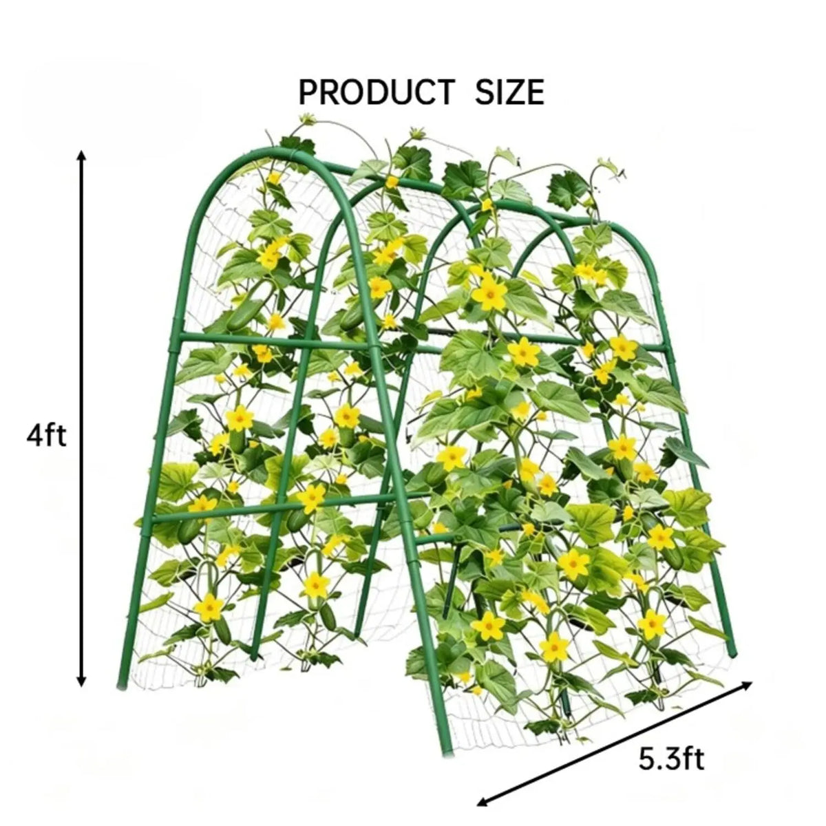 Arco de Jardim com Treliça para Canteiros Elevados, Suporte para Plantas como Pepinos, Melões, Uvas, Rosas e Vegetais Trepadores