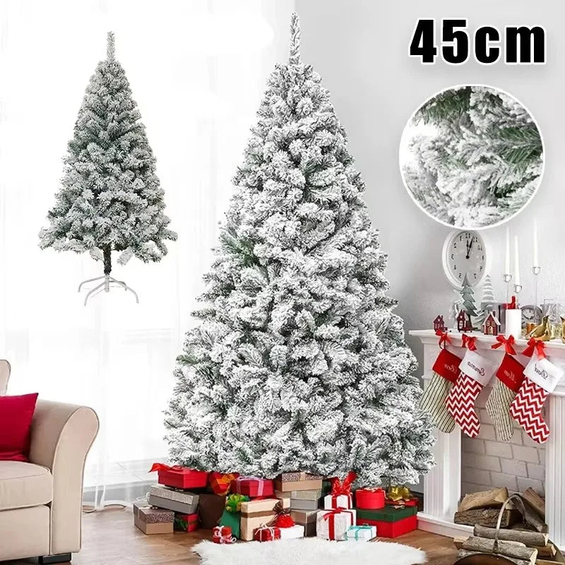 1-2PCS Árvore de Natal Artificial de 45cm, Árvore de Pinheiro Coberta de Neve