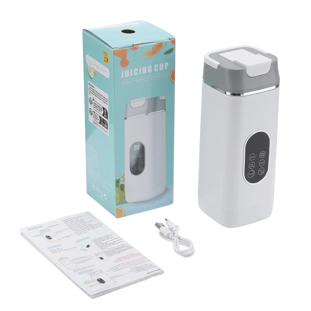Liquidificador de Frutas Doméstico 400ML, Espremedor Elétrico Portátil, Máquina de Milkshake Multifuncional com 6 Lâminas