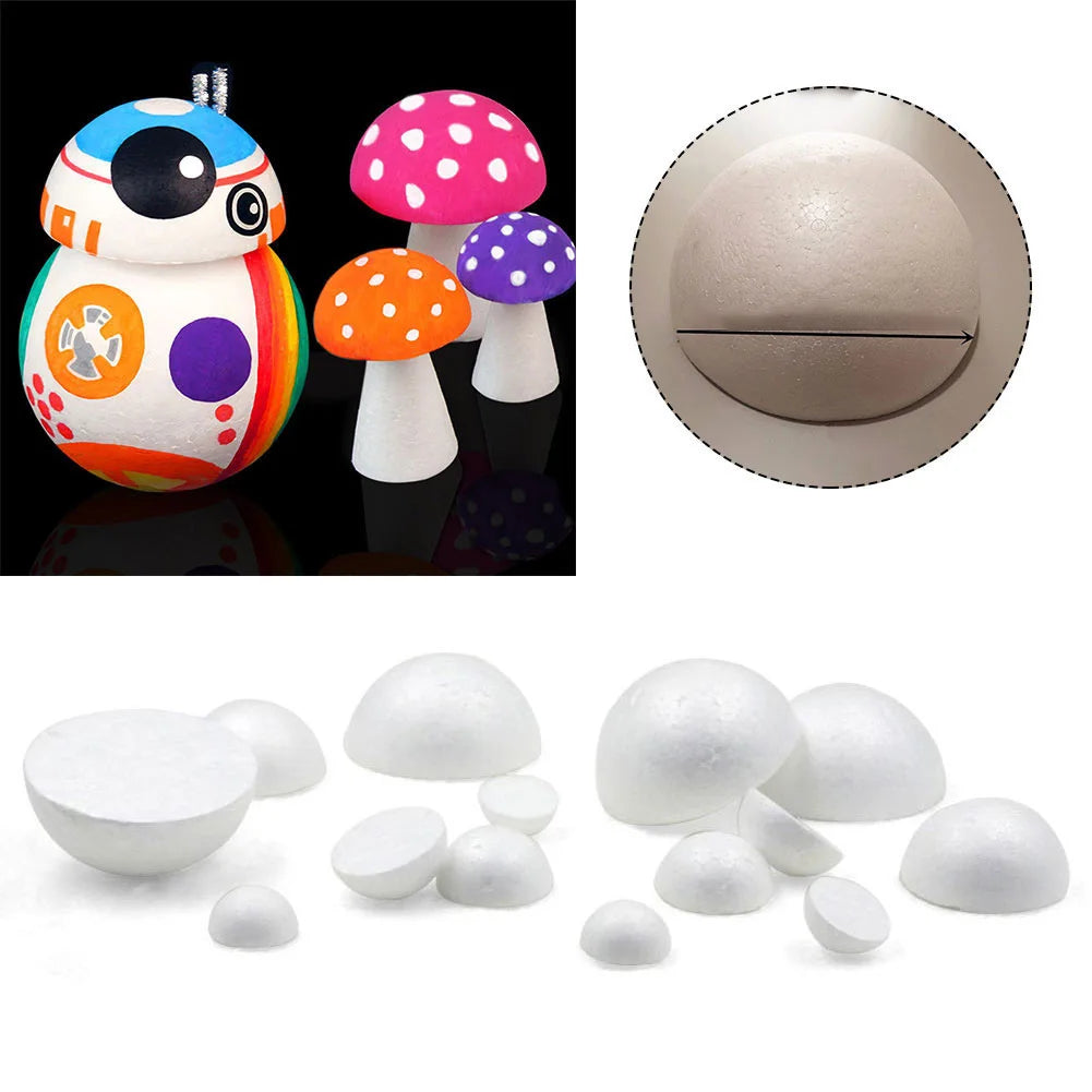 7.5/8/9/10/12/15cm meia redonda poliestireno bolas de espuma para diy natal crianças pintadas festa de casamento bolas de flores decoração