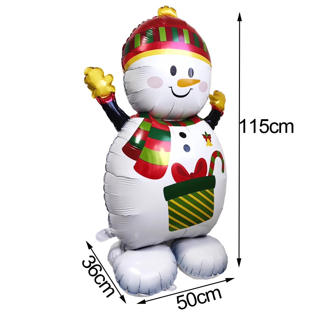 Balão Metalizado de Natal: Boneco de Neve, Rena, Árvore de Natal, Caixa de Presente, Bengala Doce, Luminária de Rua - Decoração de Festa de Inverno e Natal