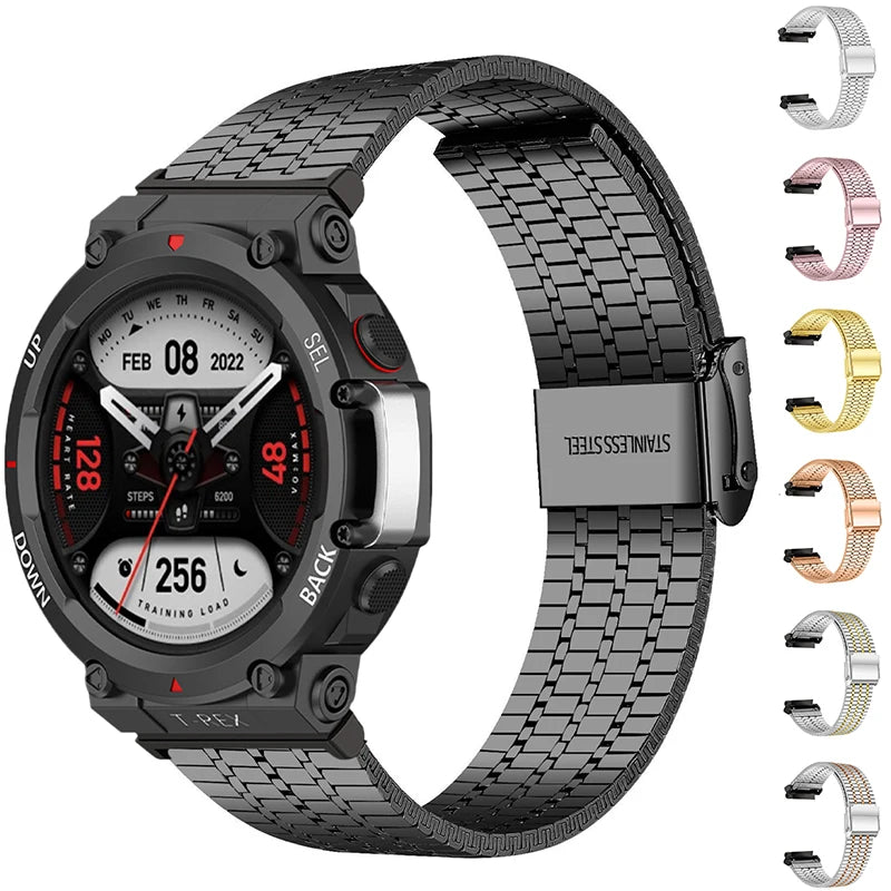 Stainless Steel Watchband For Amazfit T-Rex 3/2 Metal Strap For Amazfit T Rex/2Ulrtra Wrist Band for amazfit t-rex pro Bracelet