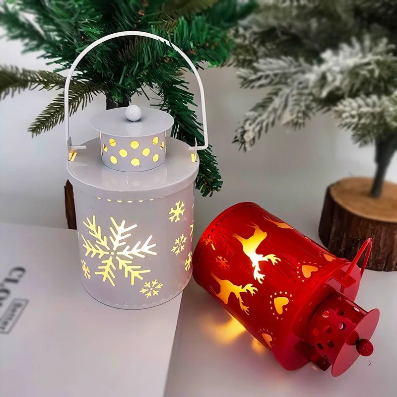 Lanternas de Natal vintage com luz LED, decoração festiva para festa doméstica, decorações elegantes - Kasa & Pet
