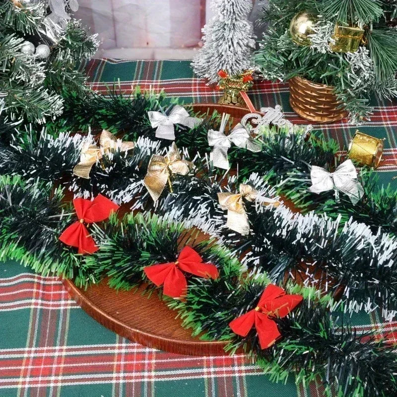 5M de fitas decorativas de Natal com laços, fita verde em forma de cana, guirlanda para pendurar na árvore de Natal, enfeites para projetos «faça você mesmo», decoração para festas e para a casa.