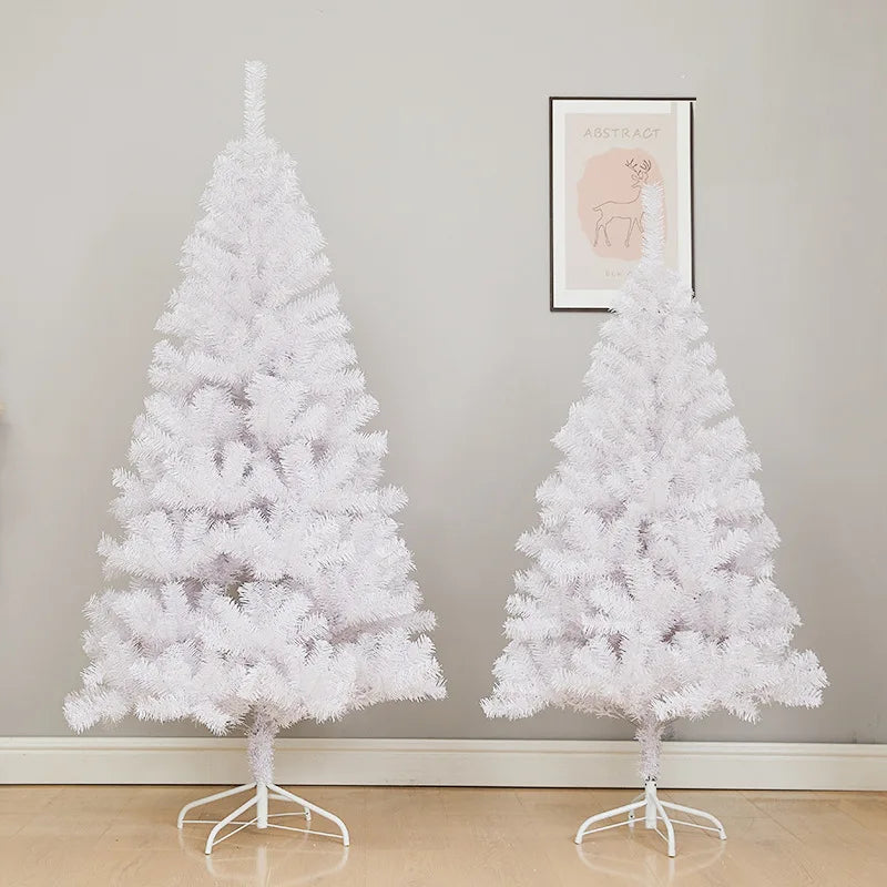 Árvore de Natal artificial branca, em PVC, para decoração de festas, casamentos e eventos, com suporte de metal