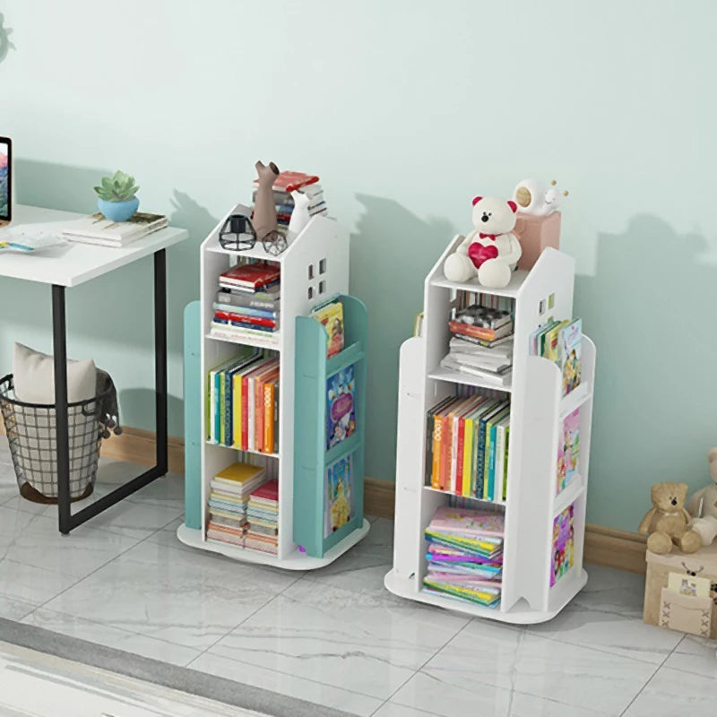 【Breeins】Madre de casa infantil, estante rotativa, livros, brinquedos, organizador de armazenamento, prateleira, armário, decoração de casa