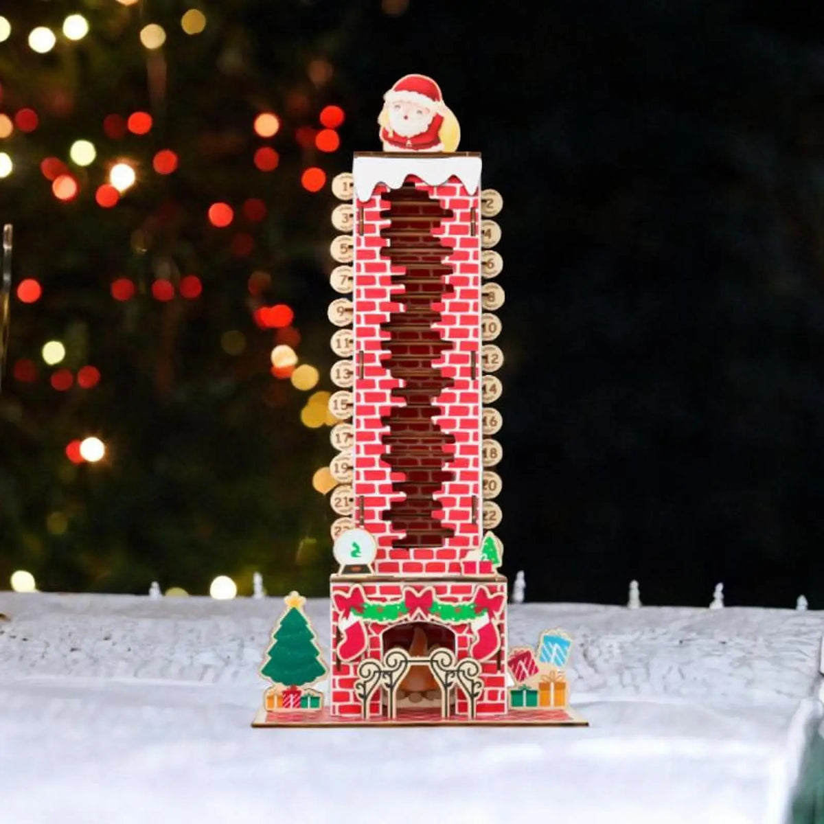 Natal advento calendário de madeira desktop ornamento de natal para casa festa de férias sala estar decorações calendário de adviento